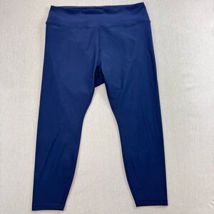 Peloton Cadent High-Rise Leggings Navy Blue Logo Spellout Activewear Plus Sz 3X